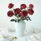 6Pcs Burnt Burgundy Artificial Roses Flowers Fake Silk Roses Flower (Burnt Burgundy)